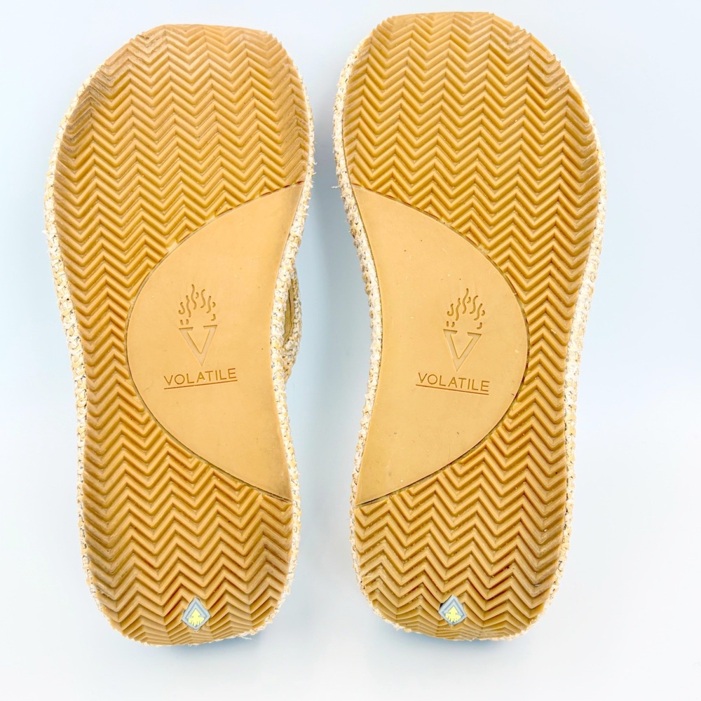 Volatile Neville Wedge Sandals Woven Raffia Platform Flip Flop Sz 8 Boho Summer - Picture 14 of 14